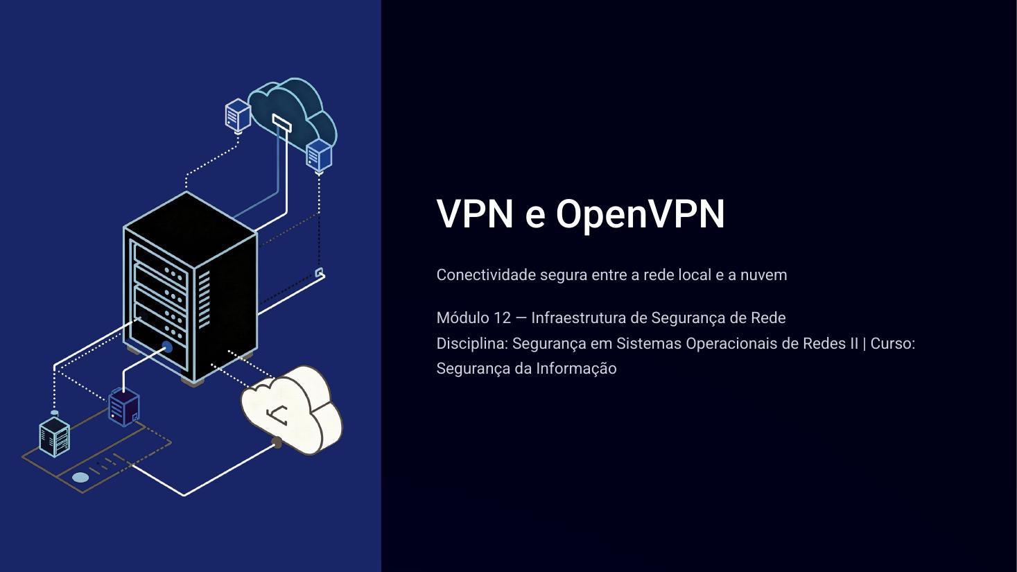 Capa da apresentação VPN e OpenVPN